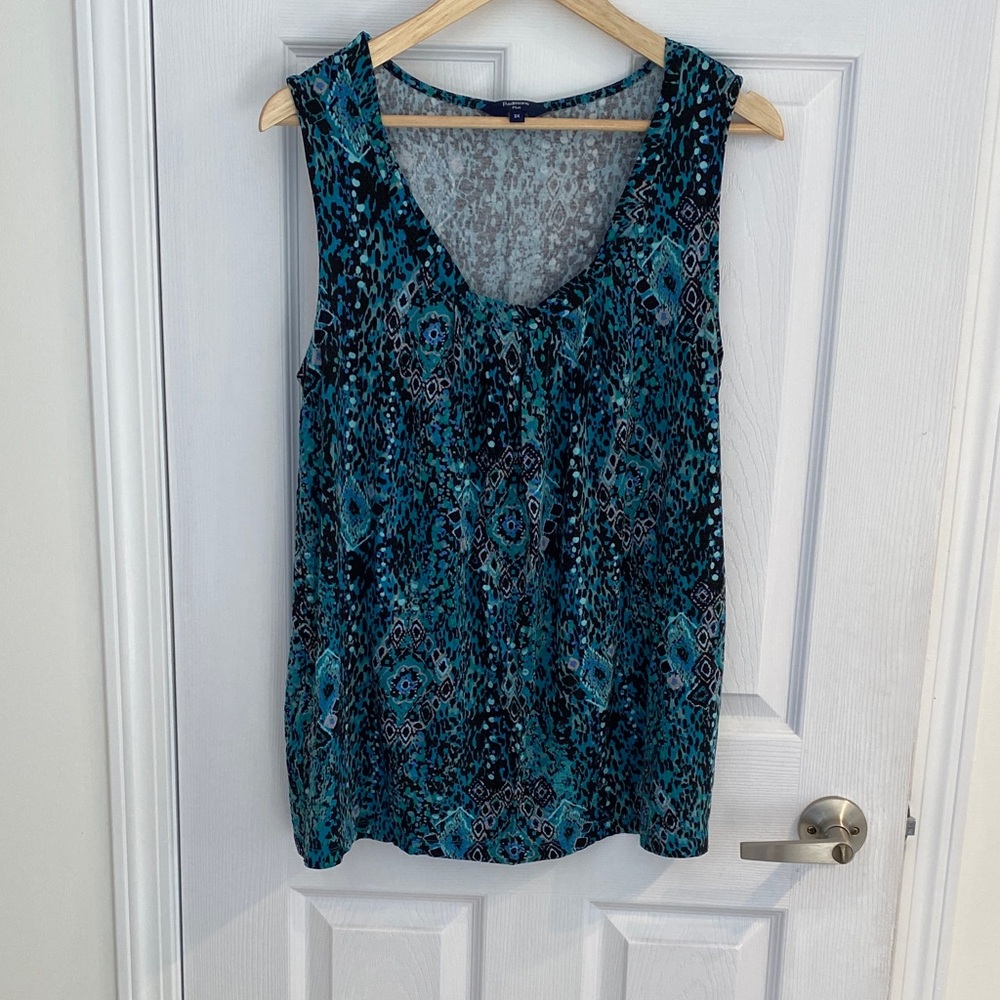 Reitman's Women's Plus size Blue Patterned Sleeveless Top; size 2X